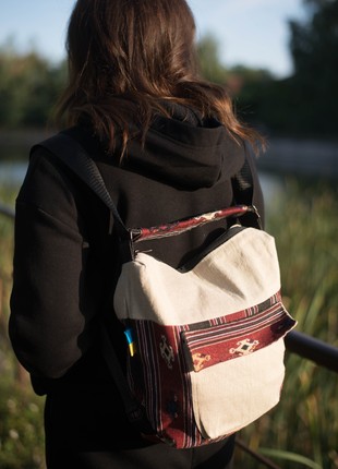 Women's backpack made of natural textile "Marena".4 photo