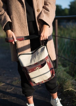 Women's backpack made of natural textile "Marena".6 photo