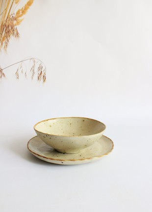 ceramic dinnerware set, ukraine pottery plates, handmade pasta bowls