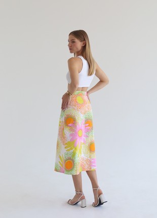 A-line skirt made of cotton in a large flower print3 photo