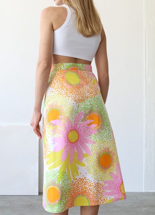 A-line skirt made of cotton in a large flower print5 photo