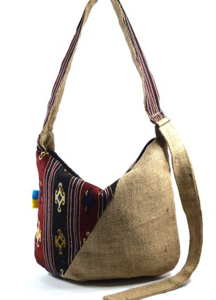 Women's Bag made of Natural Textile "LIRA" Handmade in Ethno style.1 photo