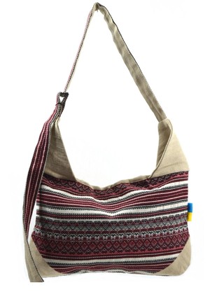 Handmade textile shoulder bag "RUTA".