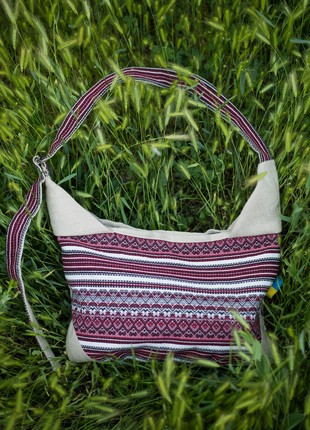 Handmade textile shoulder bag "RUTA".4 photo
