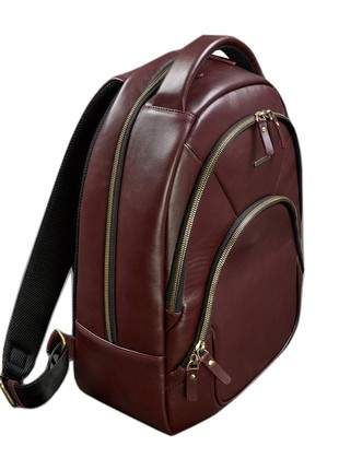 Burgundy leather backpack (BN-BAG-48-vin)