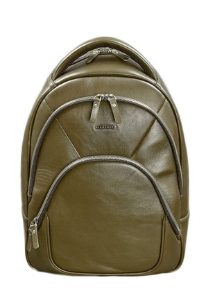 Olive leather backpack (BN-BAG-48-olive)