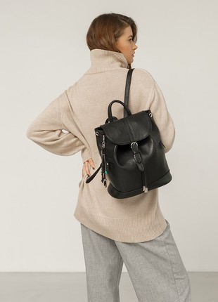 Women's leather backpack Olsen black (BN-BAG-13-onyx)