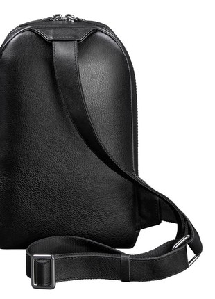 Black leather men's backpack on one shoulder Chest Bag (BN-BAG-42-g)5 photo