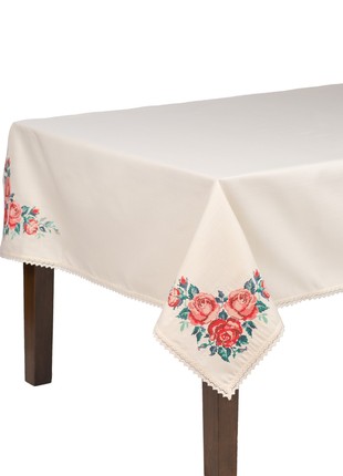 Embroidered tablecloth "Blooming Garden" 1.65*1.40m 270-21/004 photo