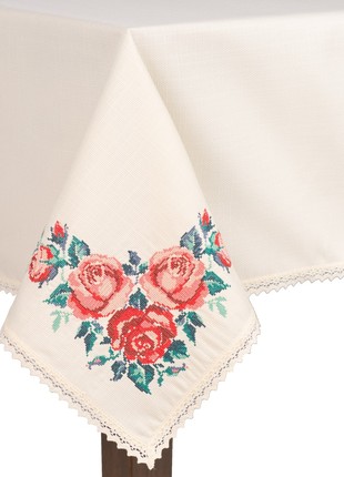 Embroidered tablecloth "Blooming Garden" 1.65*1.40m 270-21/005 photo