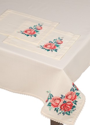 Embroidered napkin under plate "Blooming Garden" 0.30*0.40m 274-21/004 photo