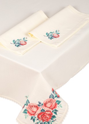 Embroidered napkin "Blooming Garden" 0.40*0.40m 273-21/002 photo