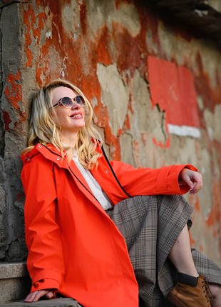 Casual Women's Orange Travel Raincoat by Parasol'ka2 photo