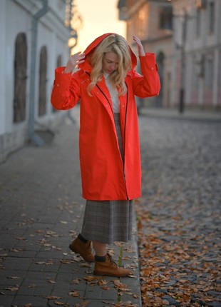 Casual Women's Orange Travel Raincoat by Parasol'ka5 photo