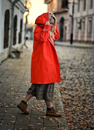 Casual Style Women's Orange Travel Raincoat by Parasol'ka6 photo