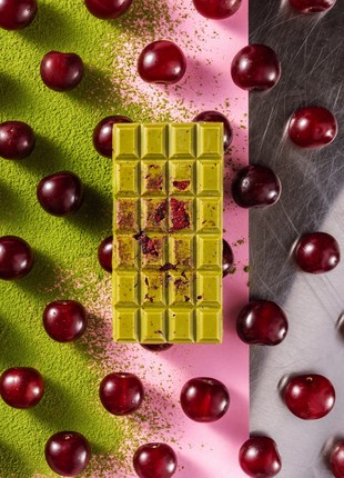Chocolate Healthy Choice with matcha and cherries 25g set 5 pcs1 photo