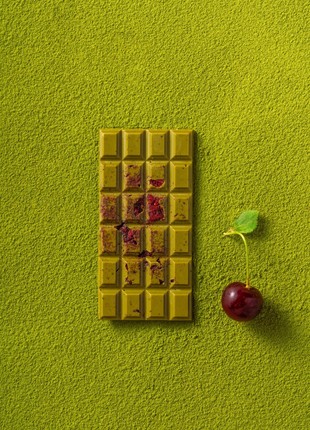 Chocolate Healthy Choice with matcha and cherries 25g set 5 pcs2 photo