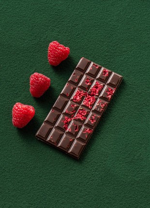 Dark chocolate Healthy Choice with raspberries and spirulina 25g set 4 pcs