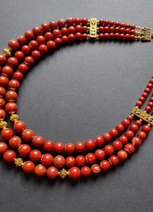 Necklace "Halychanka"  from red jasper7 photo