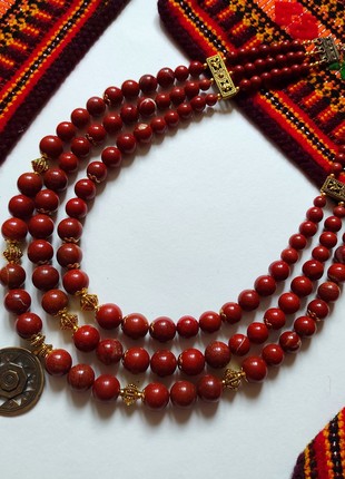 Necklace "Halychanka"  from red jasper3 photo