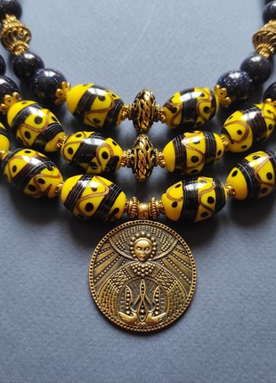 Necklace  "Ukrainian starfall" from glass beads and adventurous6 photo
