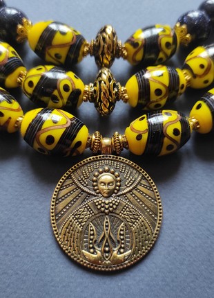 Necklace  "Ukrainian starfall" from glass beads and adventurous3 photo