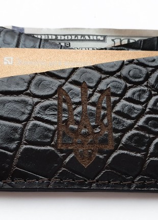 Black leather card holder reptile6 photo