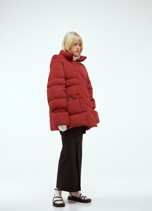 Puffer coat “Winterfall” red2 photo