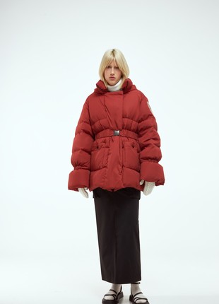 Puffer coat “Winterfall” red1 photo