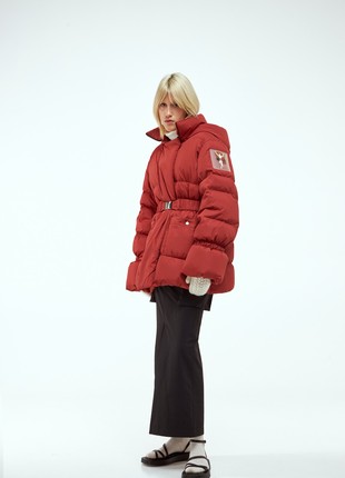 Puffer coat “Winterfall” red3 photo