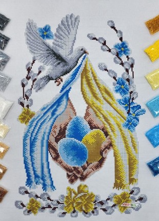 Easter towel Kit Bead Embroidery  1702 photo