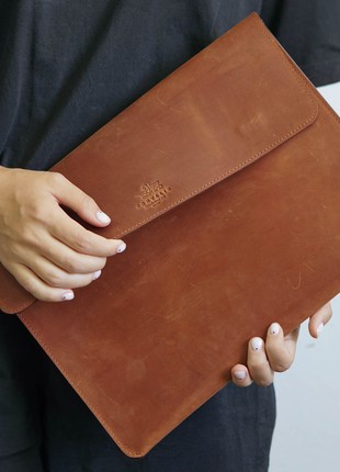 Leather folder for documents, brown4 photo