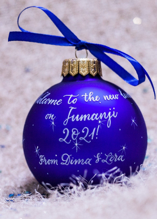 Personalized Anniversary Gift Blue Ornament, Custom Portrait From Photo – Two persons9 photo
