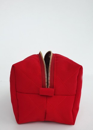 Women Red Textile Toiletry Bag7 photo