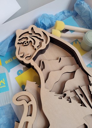 Joyki 3d wooden coloring book creativity kit «Tiger»7 photo