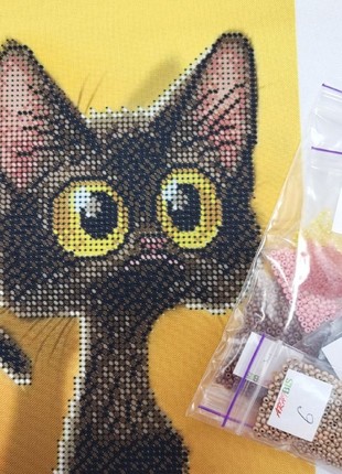 Kitty Kit Bead Embroidery a5-d-2433 photo