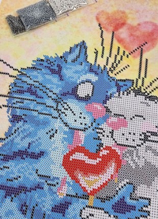 Cats in love Kit Bead Embroidery d35762 photo