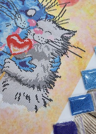 Cats in love Kit Bead Embroidery d35763 photo