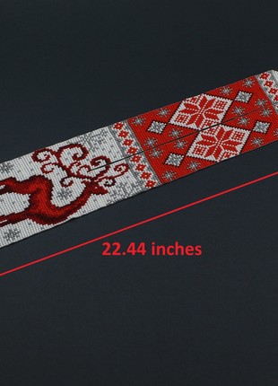 Beaded necklace with Christmas deer3 photo