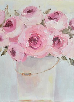 Interior oil painting flowers still life "Roses" without a frame gift