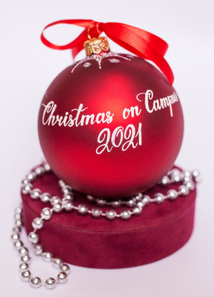 Custom house ornament, Hand Painted on Red Glass Bauble by Photo, College Graduation Gift8 photo
