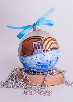 Custom house ornament, Hand Painted on Glass Bauble by Photo, Unique personalized Gift7 photo