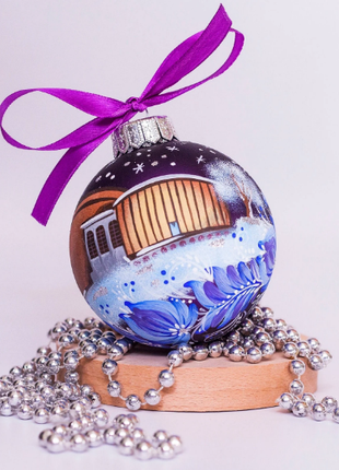 Custom house ornament, Hand Painted on Glass Bauble by Photo, Unique personalized Gift9 photo
