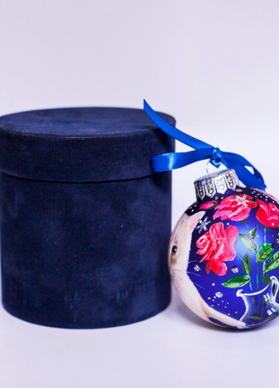 Custom Pet Portrait From Photo, Hand painted on Blue Bauble – Cat, In Lovely Memory gift9 photo