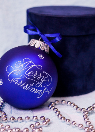 Custom Pet Portrait From Photo, Hand painted on Blue Bauble – Dog, Pet Lover Gift7 photo
