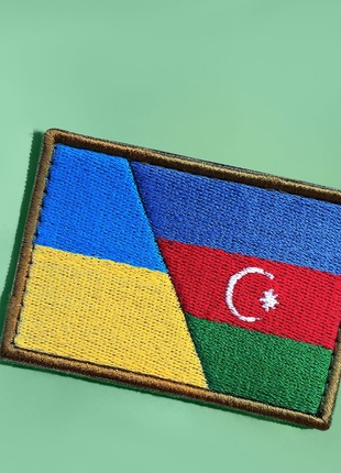 CHEVRON ON VELCRO UKRAINE AND AZERBAIJAN 6X8 CM2 photo