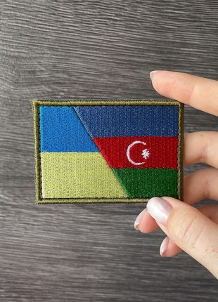 CHEVRON ON VELCRO UKRAINE AND AZERBAIJAN 6X8 CM