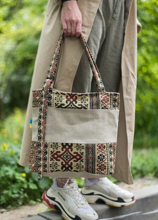 Women's Shoulder bag made of Natural Textile PHOENIX