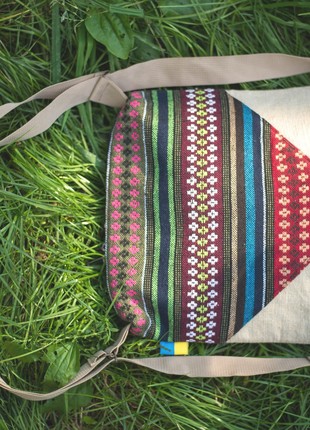 Women bag-backpack made of natural textile "Mazunka"5 photo