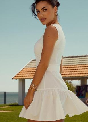 Short cotton dress with belt gepur